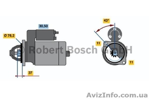Стартер  12, 0 V Лада 2110,  2111,  2112 (впрыск),  Калина BOSCH #598038