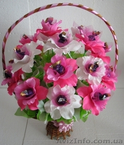 подарки к праздникам: букет из конфет #395139