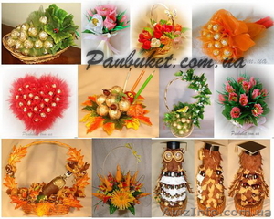 Подарки учителям  на выпускной – букеты и композиции из конфет #700076