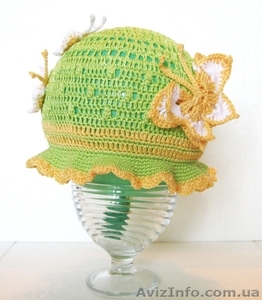 летние панамки,  шапочки ручной вязки #685020