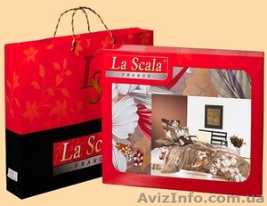 Постельное белье la scala (франция) сатин фотопринт с вышивкой #742650