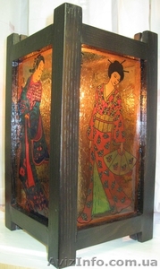 Светильник ручной работы с витражной росписью #734902