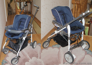Продам коляску Chicoo Trio Living 2 в 1 синего цвета.  #746084