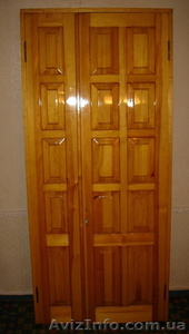 Дверь межкомнатная двустворчатая из цельного дерева с коробкой #736347