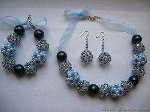 Набор из бисера Серьги,  Бусы,  Браслет #741280