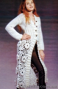 Вязаное пальто крючком #756682