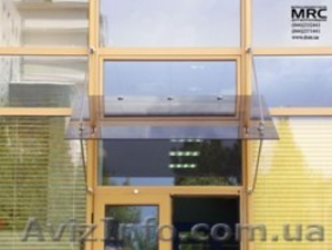 Козырьки стеклянные на тягах ДОМ тм #756864