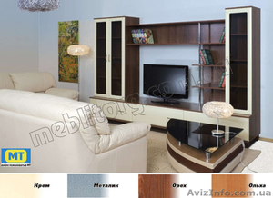 стенка для гостиной в комбинированном цветовом оформлении 