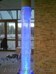 Аква панели и колонны,  водопады по стеклу #782052