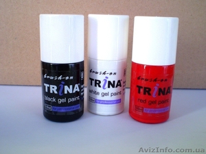 Trina гели для выкладки и рисования френча белые,  красные,  черные. #774318
