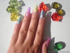 Моделирование, наращивание ногтей (акрил), покрытие гель-лаком, роспись #773934