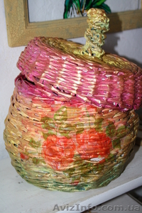 Изготовлю на заказ плетеные корзины, шкатулки разных размеров, форм. #784305