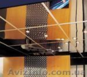 Зеркальные подвесные потолки,  плиты металлические. #793249