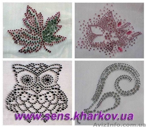 Продаем рисунки (логотипы) из страз - термоаппликации - продам. Купить стразы,  т #814197