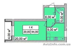 Квартира в новостройке,  1 комнатная,  кирпичный дом #807737