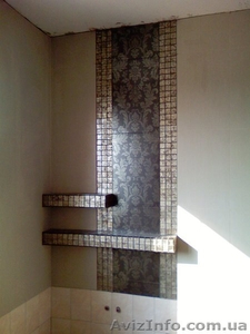 Быстрые и качественные работы по укладке кафеля,  дикого камня,  гипсокартона. #805208