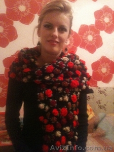 Продажа шикарных шарфов из чистой шерсти с вручную вышитыми розами #819806