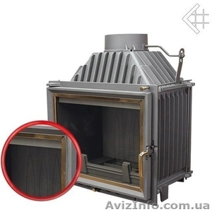 Каминная чугунная топка Kratki Oliwia (с золотым декором) 18 кВт #819378