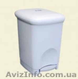 M-816W Корзина для мусора пластик белый 16л с педалью #847696