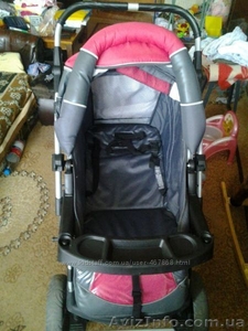 коляска-трансформер малиново-серая #840515