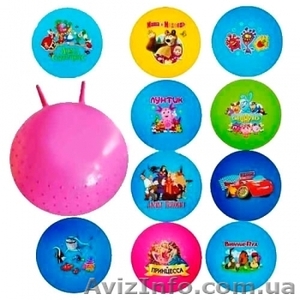 Мяч прыгун для фитнеса гири,  с рожками 45см, 55см,  цвета в ассортименте #844330