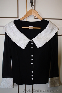 Блуза трикотажная с прозрачными рукавами #847779