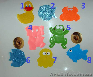 Антискользящие мини-коврики на присосках в ванную комнату #837262