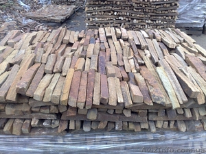 Плитка резаная из песчаника нарезка фасадно-стеновая,  торец. #866847