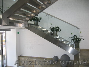 Лестницы и ограждения из нержавеющей стали и закаленного стекла. #857358