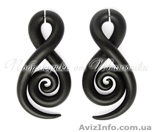 Серьги Лже-растяжки (Обманки),  бижутерия ручной работы,  цвет - черный #761383