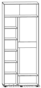 Шкаф купе,  Купе-11,  РТВ,  Шкаф-купе двухдверный. #854840