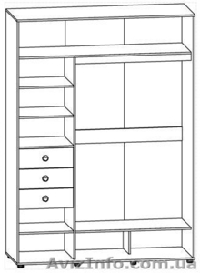 Шкаф купе,  Купе-14,  РТВ,  Шкаф-купе трёхдверный. #854847