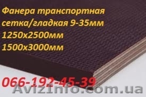 Фанера транспортная,  бакелитовая сетка/глянец. #853791