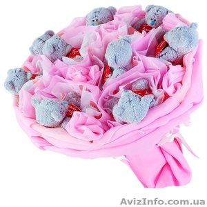 Букет из мягких игрушек мишек тедди #869713