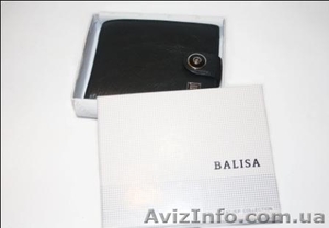 Мужской чёрный кожаный кошелёк #853570