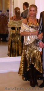 Золотое вечернее платье. #874463