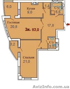 2-х комнатная квартира в новом доме. #886808