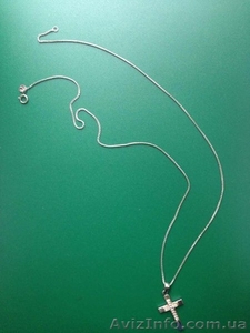 цепочка с крестиком из белого золота #882863