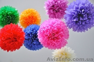 Украшение школы на выпускной помпонами, бумажные шары на выпускной в садик #901877