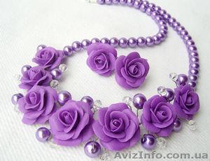 Бусики Лиловые розы #908107