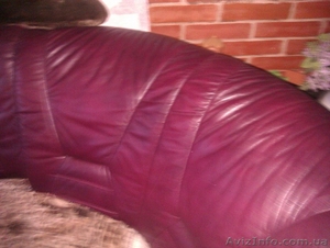 Продам мягкий уголок кожаный цвет бордо #914445