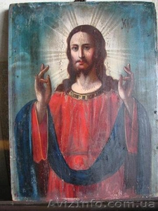 Предлагаю иконы старинные писанные  Господь Вседержитель19 века. #912225