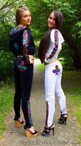 Костюм из велюра с платочными вставками Картежные карты (с лосинами) #913142