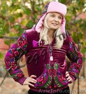 Куртка теплая из велюра с платочными вставками в стиле Лурдес,  Матрешка #913171