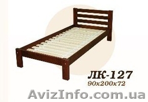 Кровать,  деревянная,  Лк- 127,  Скиф,  из массива хвойных пород деревьев. #916658