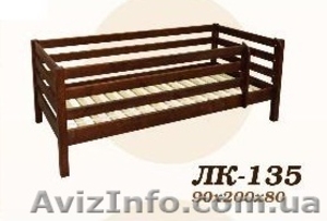 Кровать,  деревянная,  Лк- 135,  Скиф,  из массива хвойных пород деревьев. #916660