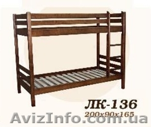 Кровать,  деревянная,  Лк- 136,  Скиф,  из массива хвойных пород деревьев. #916667