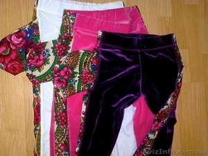 Лосины из велюра с платочными вставками в стиле Лурдес,  Матрешка #913066