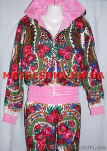 Костюм двухсторонний платок+велюр в стиле Лурдес,  Матрешка #913117