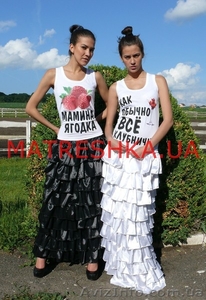 Ярусная юбка из атласа в стиле Лурдес,  Матрешка #913097